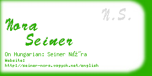 nora seiner business card